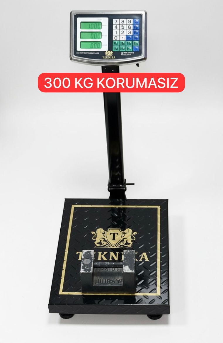 Teknika 300 Kg Elektronik Dijital Korumasız Terazi Baskül 40X50cm Tabla ölçüsü 300 Kg Baskül Akülü Şarjlı Kantar Tartı